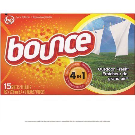 BOUNCE Outdoor Fresh Scent Dryer Sheets, 15PK 003700095860